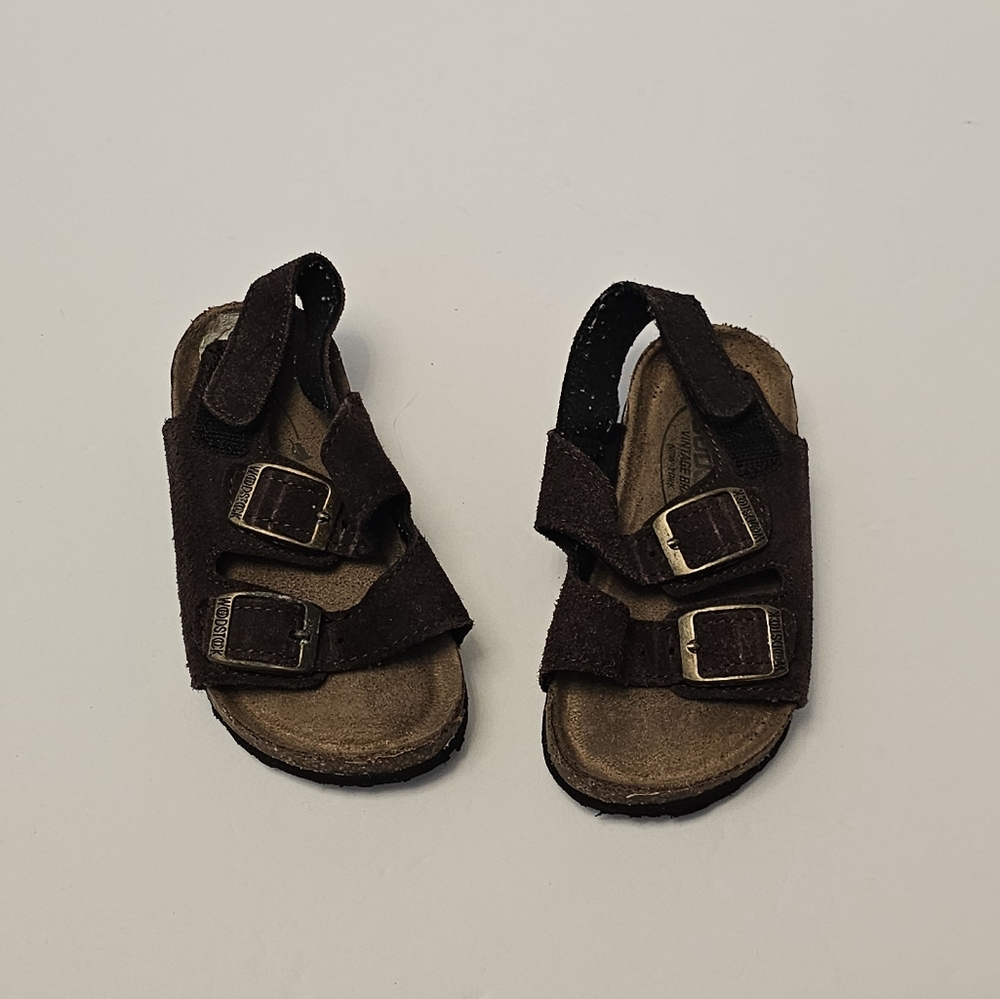 Woodstock Ber-T Sandals Brown Suede Size 6